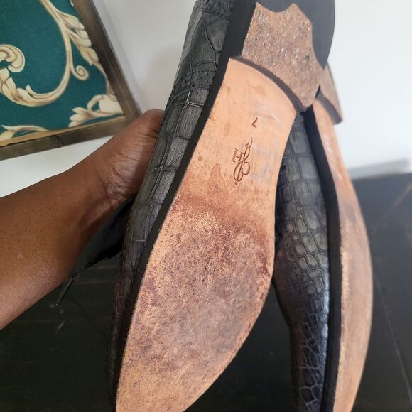 Cole Haan Woman Breslyn Oxford Grey Metallic Croc Embossed SIZE 7B - Picture 5 of 9